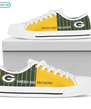 Nfl Green Bay Packers Cool Simple Design Vertical Stripes Low Top Canvas Shoes Sneakers Tmt259 Ds0 07425 z37