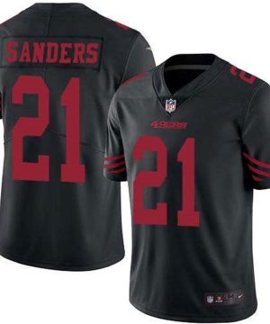 Nike 49ers 21 Deion Sanders Black Stitched NFL Limited Rush Jersey