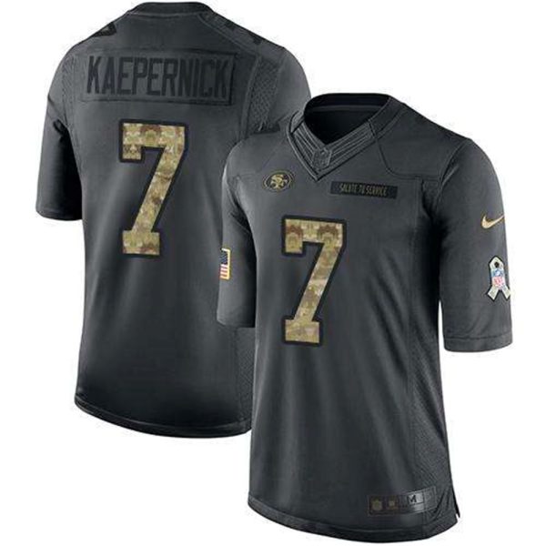 Nike 49ers 7 Colin Kaepernick Black Stitched NFL Limited 2016 Salute To Service Jersey
