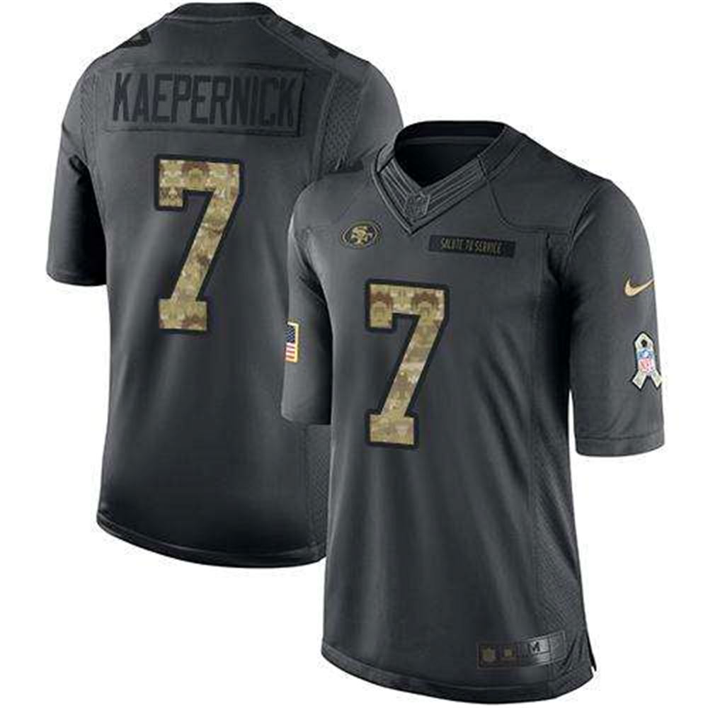 49ers #7 Colin Kaepernick Black Stitched NFL Limited 2016 Salute To Service Jersey