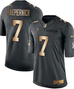 Nike 49ers 7 Colin Kaepernick Black Stitched NFL Limited Gold Salute To Service Jersey
