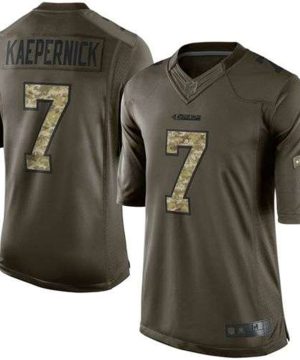 Nike 49ers 7 Colin Kaepernick Green Stitched NFL Limited Salute To Service Jersey