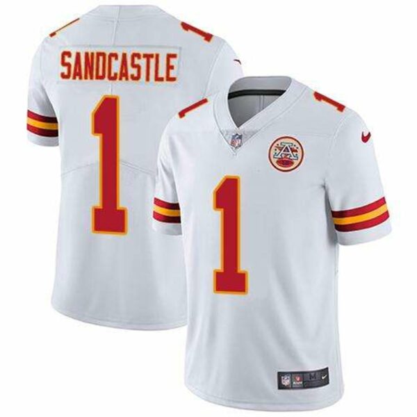 Nike Kansas City Chiefs 1 Leon Sandcastle White Stitched NFL Vapor Untouchable Limited Jersey