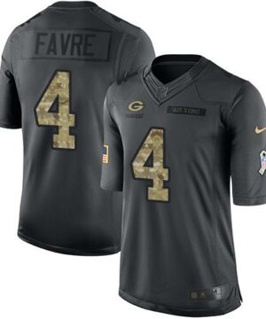 Nike Packers 4 Brett Favre Black Mens Stitched NFL Limited 2016 Salute To Service Jersey