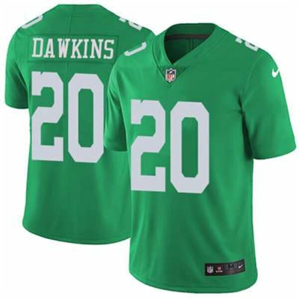 Nike Philadelphia Eagles 20 Brian Dawkins Green Stitched NFL Limited Rush Jersey