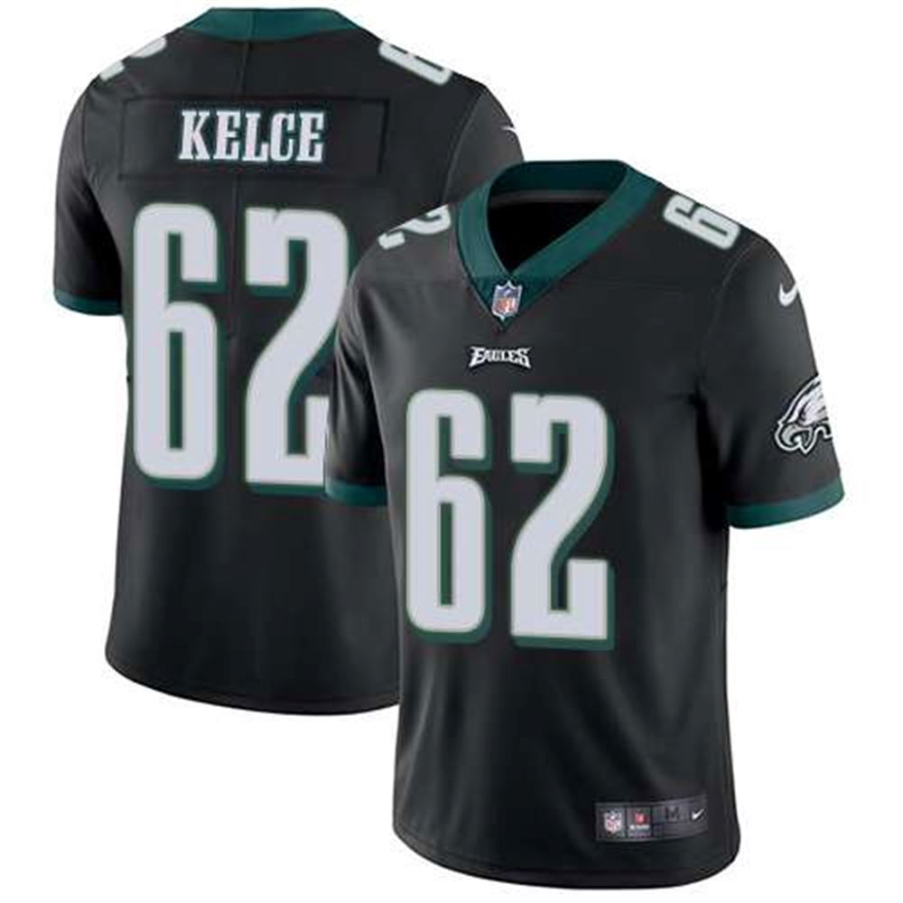 Philadelphia Eagles #62 Jason Kelce Black Alternate Men's Stitched NFL Vapor Untouchable Limited Jersey