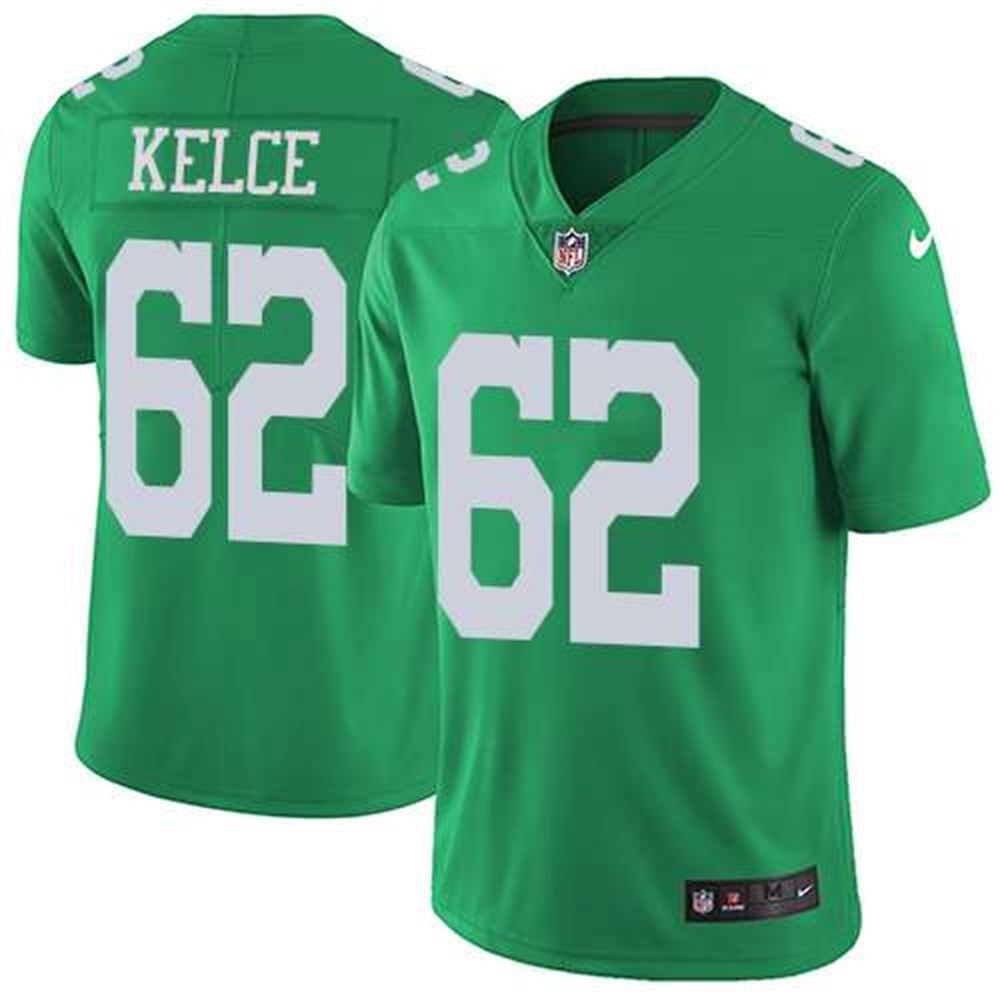 Philadelphia Eagles #62 Jason Kelce Green Men's Stitched NFL Limited Rush Jersey