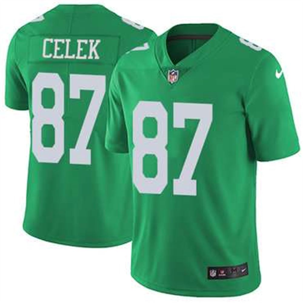 Philadelphia Eagles #87 Brent Celek Green Men's Stitched NFL Limited Rush Jersey