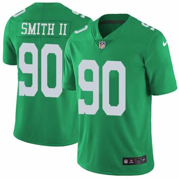 Nike Philadelphia Eagles 90 Marcus Smith II Green Mens Stitched NFL Limited Rush Jersey