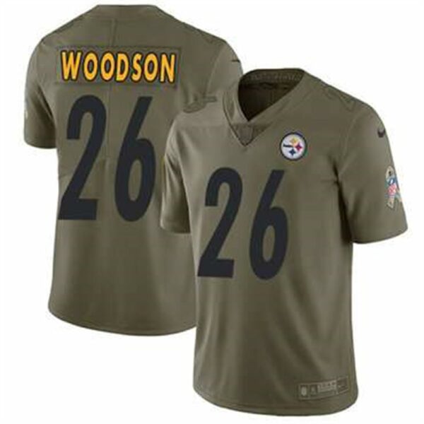 Nike Pittsburgh Steelers 26 Rod Woodson Olive Mens Stitched NFL Limited 2017 Salute to Service Jersey