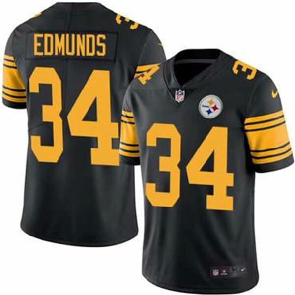 Nike Pittsburgh Steelers 34 Terrell Edmunds Black Mens Stitched NFL Limited Rush Jersey