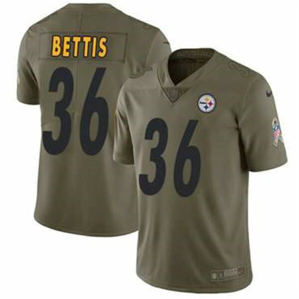 Nike Pittsburgh Steelers 36 Jerome Bettis Olive Mens Stitched NFL Limited 2017 Salute to Service Jersey