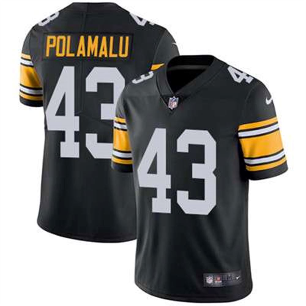 Pittsburgh Steelers #43 Troy Polamalu Black Alternate Men's Stitched NFL Vapor Untouchable Limited Jersey