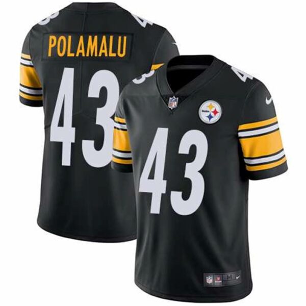 Nike Pittsburgh Steelers 43 Troy Polamalu Black Team Color Mens Stitched NFL Vapor Untouchable Limited Jersey