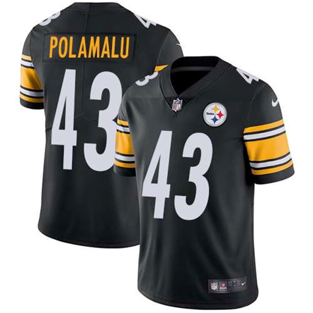 Pittsburgh Steelers #43 Troy Polamalu Black Team Color Men's Stitched NFL Vapor Untouchable Limited Jersey