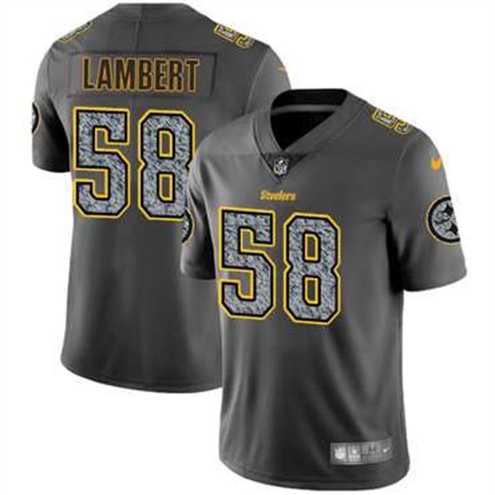 Pittsburgh Steelers #58 Jack Lambert Gray Static Men's NFL Vapor Untouchable Game Jersey