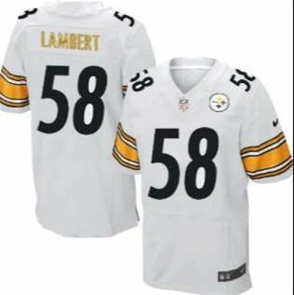 Nike Pittsburgh Steelers 58 Jack Lambert White Elite Jersey