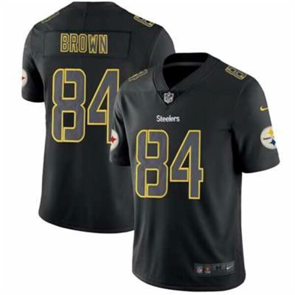Nike Pittsburgh Steelers 84 Antonio Brown Black Vapor Impact Limited Jersey