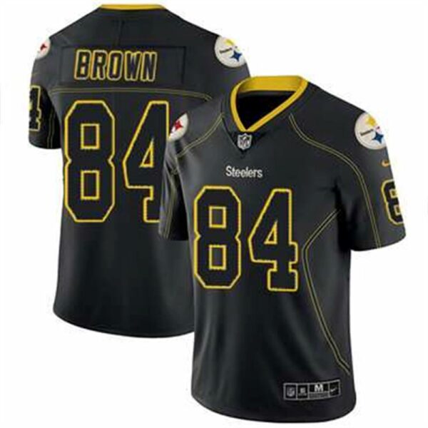 Nike Pittsburgh Steelers 84 Antonio Brown Lights Out Black Mens Stitched NFL Limited Rush Jersey