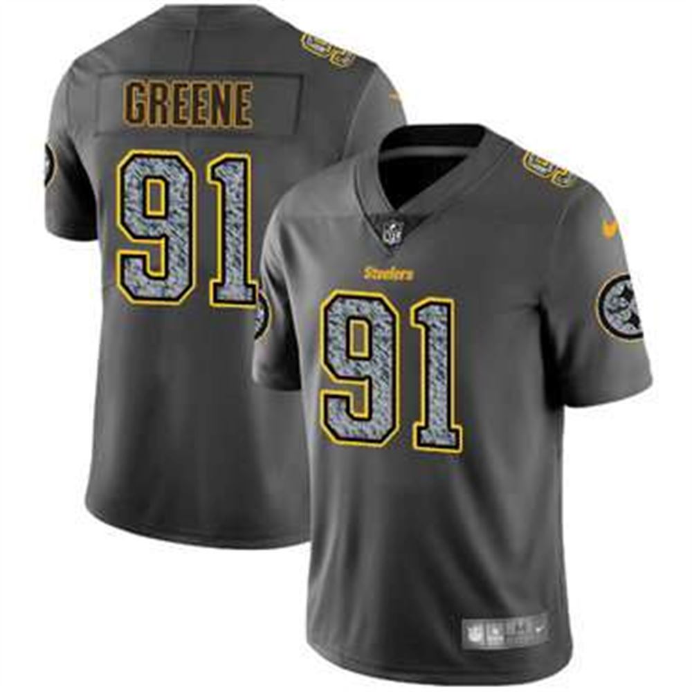 Pittsburgh Steelers #91 Kevin Greene Gray Static Men's NFL Vapor Untouchable Game Jersey