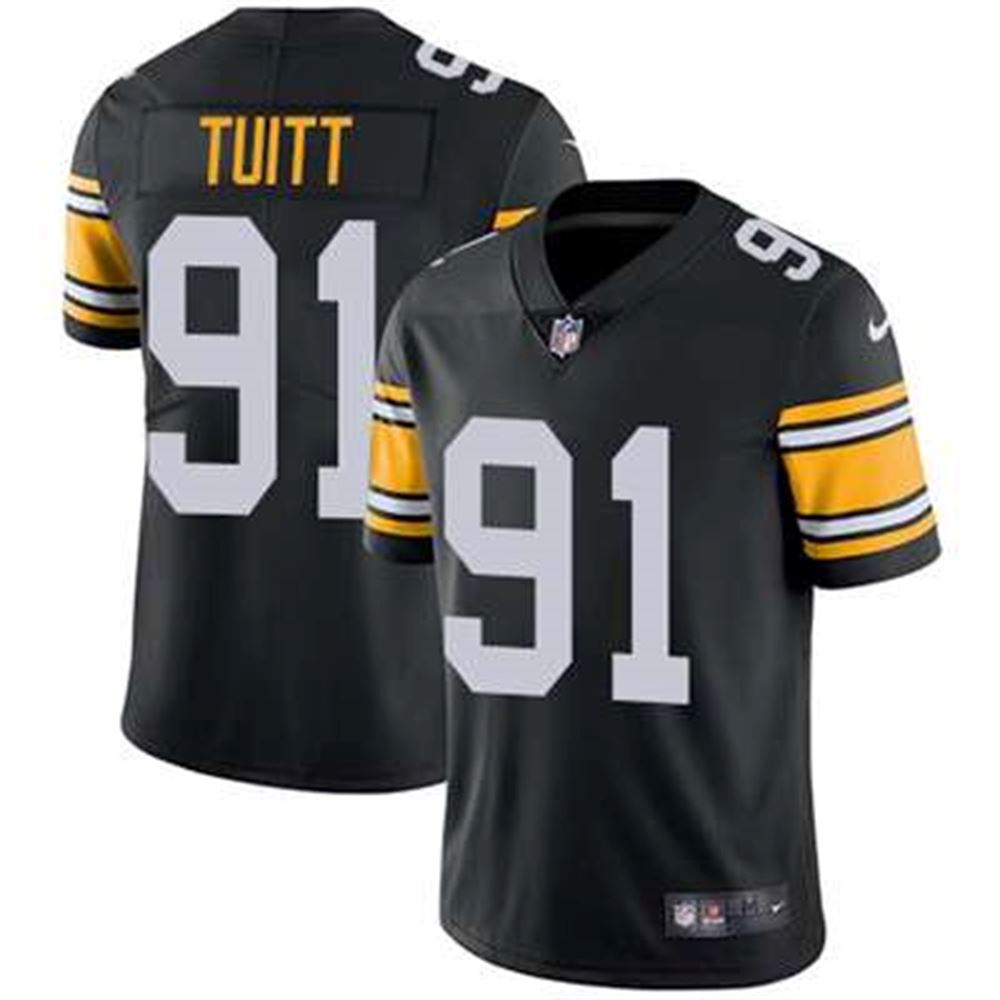 Pittsburgh Steelers #91 Stephon Tuitt Black Alternate Men's Stitched NFL Vapor Untouchable Limited Jersey