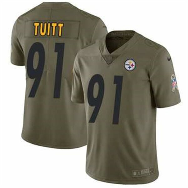 Nike Pittsburgh Steelers 91 Stephon Tuitt Olive Mens Stitched NFL Limited 2017 Salute to Service Jersey