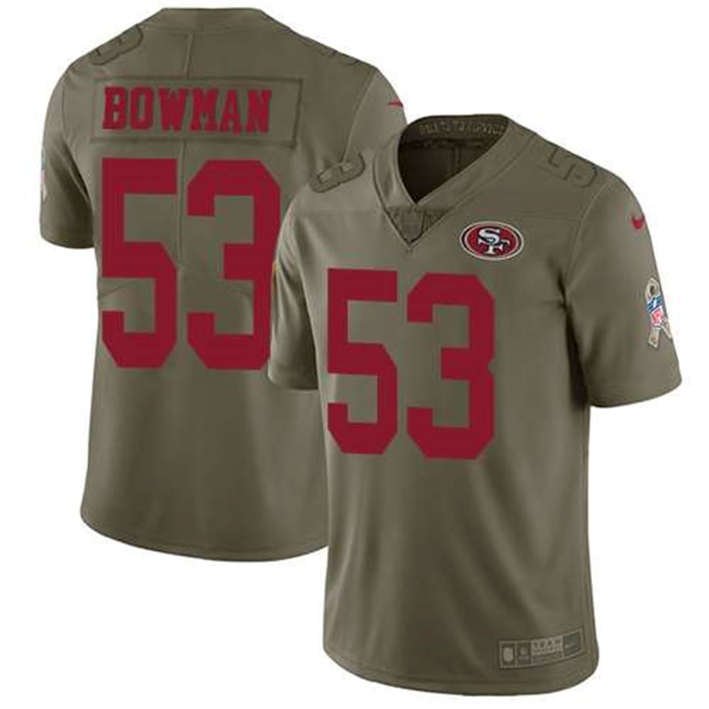 San Francisco 49ers #53 NaVorro Bowman Olive 2017 Salute to Service NFL Limited Stitched Jersey