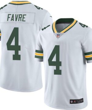 Packers 4 Brett Favre White Mens Stitched NFL Limited Rush Jersey