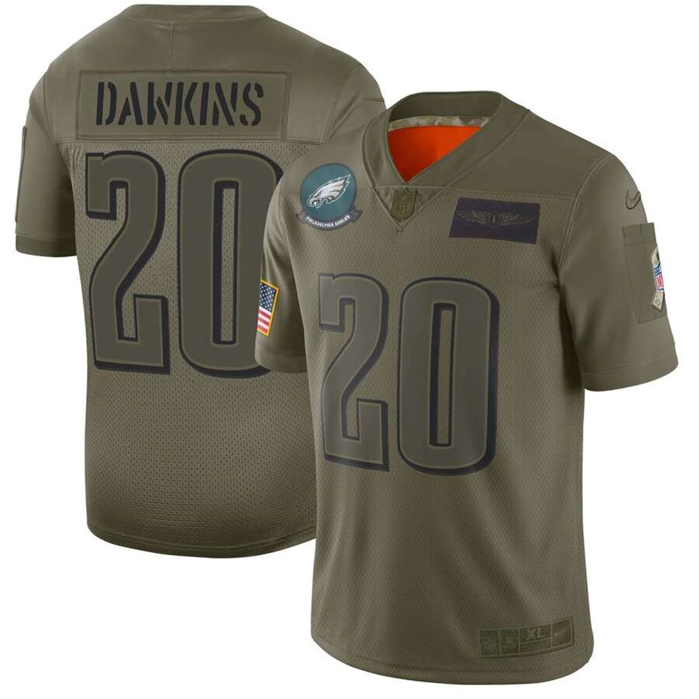 Philadelphia Eagles #20 Brian Dawkins 2019 Camo Salute To Service Limited Stitched NFL Jersey