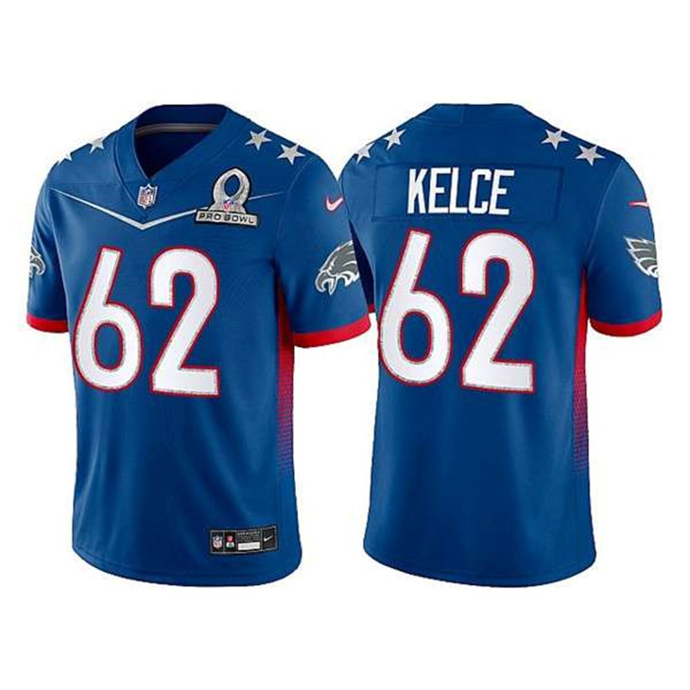 Philadelphia Eagles #62 Jason Kelce 2022 Royal Pro Bowl Stitched Jersey