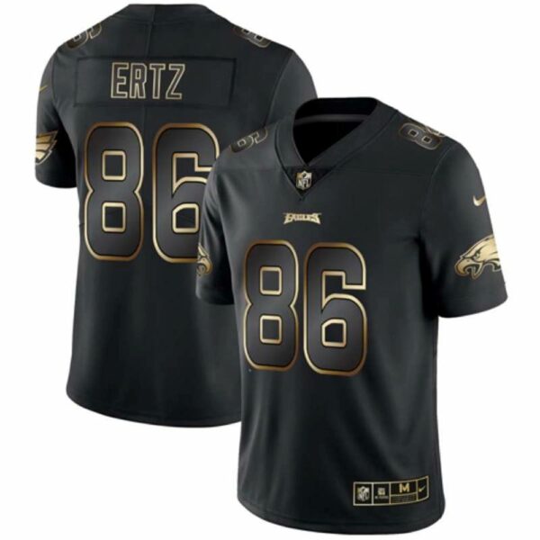 Philadelphia Eagles 86 Zach Ertz 2019 Black Gold Edition Stitched NFL Jersey