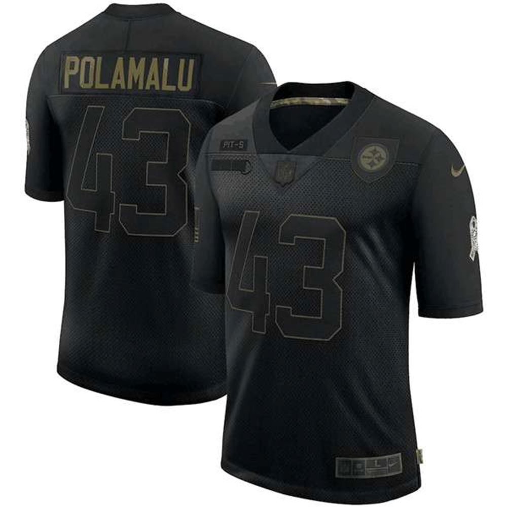 Pittsburgh Steelers #43 Troy Polamalu Black 2020 Salute To Service Limited Stitched NFL Jersey
