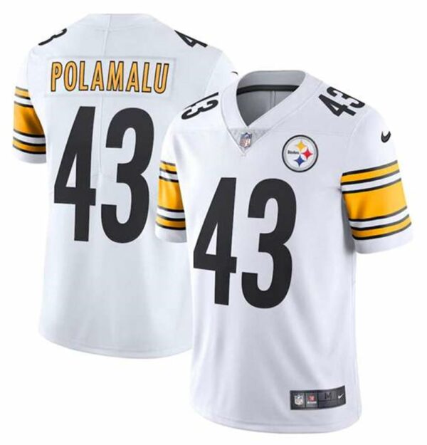 Pittsburgh Steelers 43 Troy Polamalu White Vapor Untouchable Limited Stitched NFL Jersey
