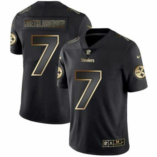 Pittsburgh Steelers 7 Ben Roethlisberger 2019 Black Gold Edition Stitched NFL Jersey