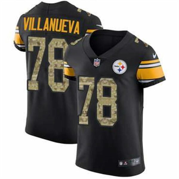 Nike Pittsburgh Steelers 78 Alejandro Villanueva Black Camo Mens Stitched NFL Elite Jersey