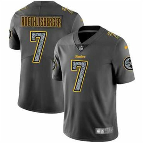 Nike Pittsburgh Steelers 7 Ben Roethlisberger Gray Static Mens NFL Vapor Untouchable Game Jersey