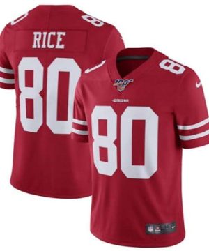 San Francisco 49ers 100th 80 Jerry Rice Red Vapor Untouchable Limited Stitched NFL Jersey