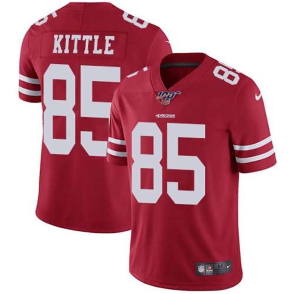 San Francisco 49ers 100th 85 George Kittle Red Vapor Untouchable Limited Stitched NFL Jersey 1