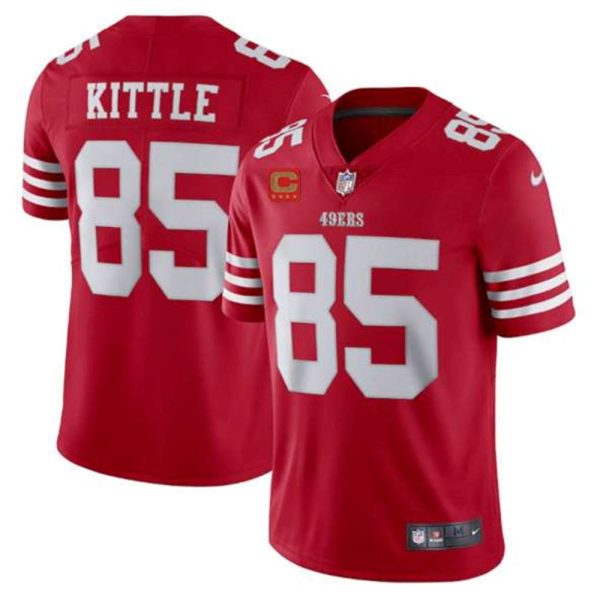 San Francisco 49ers 2022 85 George Kittle Red New Scarlet With 4 Star C Patch Vapor Untouchable Limited Stitched Football Jersey