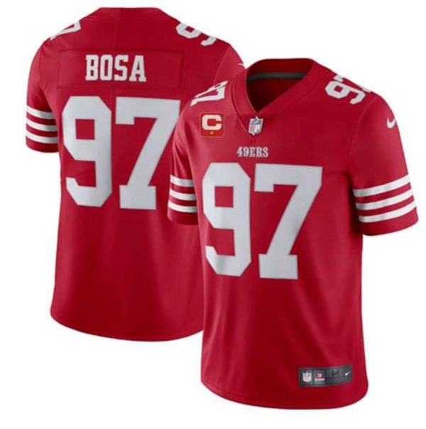 San Francisco 49ers 2022 97 Nike Bosa Red Scarlet With 1 Star C Patch Vapor Untouchable Limited Stitched Football Jersey