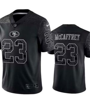 San Francisco 49ers 23 Christian McCaffrey Black Reflective Limited Stitched Football Jersey