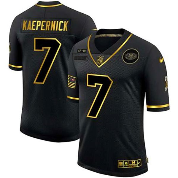 San Francisco 49ers 7 Colin Kaepernick 2020 Black Gold Salute To Service Limited Stitched NFL Jersey