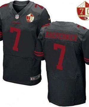 San Francisco 49ers 7 Colin Kaepernick Black Color Rush 70th Anniversary Patch Stitched NFL Nike Elite Jersey