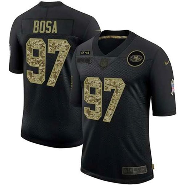San Francisco 49ers 97 Nick Bosa 2020 Black Camo Salute To Service Limited Stitched NFL Jersey 1