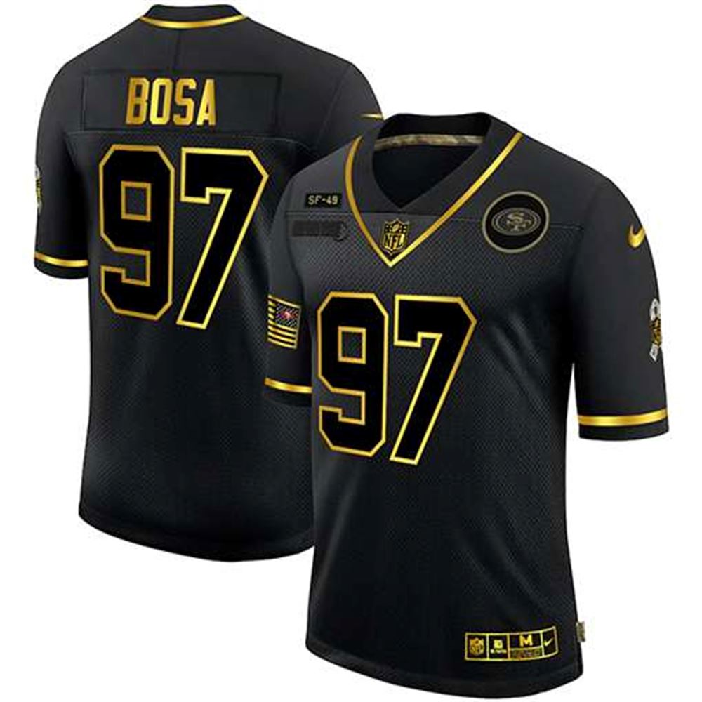 San Francisco 49ers #97 Nick Bosa 2020 Black Gold Salute To Service Limited Stitched NFL Jersey