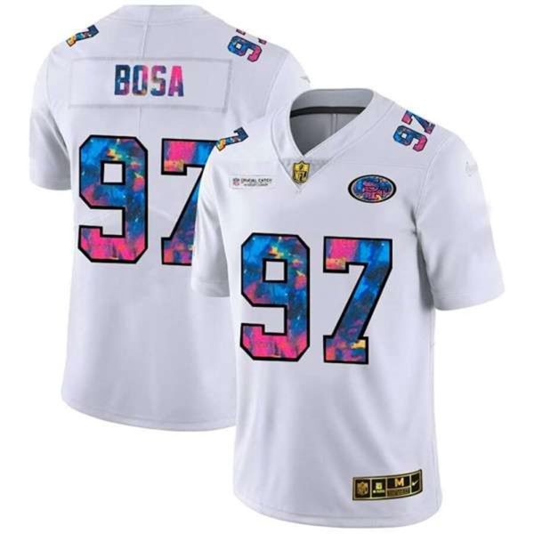 San Francisco 49ers 97 Nick Bosa 2020 White Crucial Catch Limited Stitched NFL Jersey 1