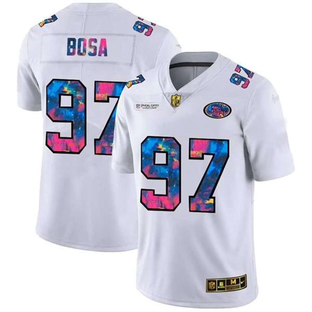 San Francisco 49ers #97 Nick Bosa 2020 White Crucial Catch Limited Stitched NFL Jersey