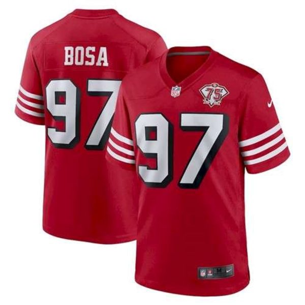 San Francisco 49ers 97 Nick Bosa 75th Anniversary Red Nike Jersey 1
