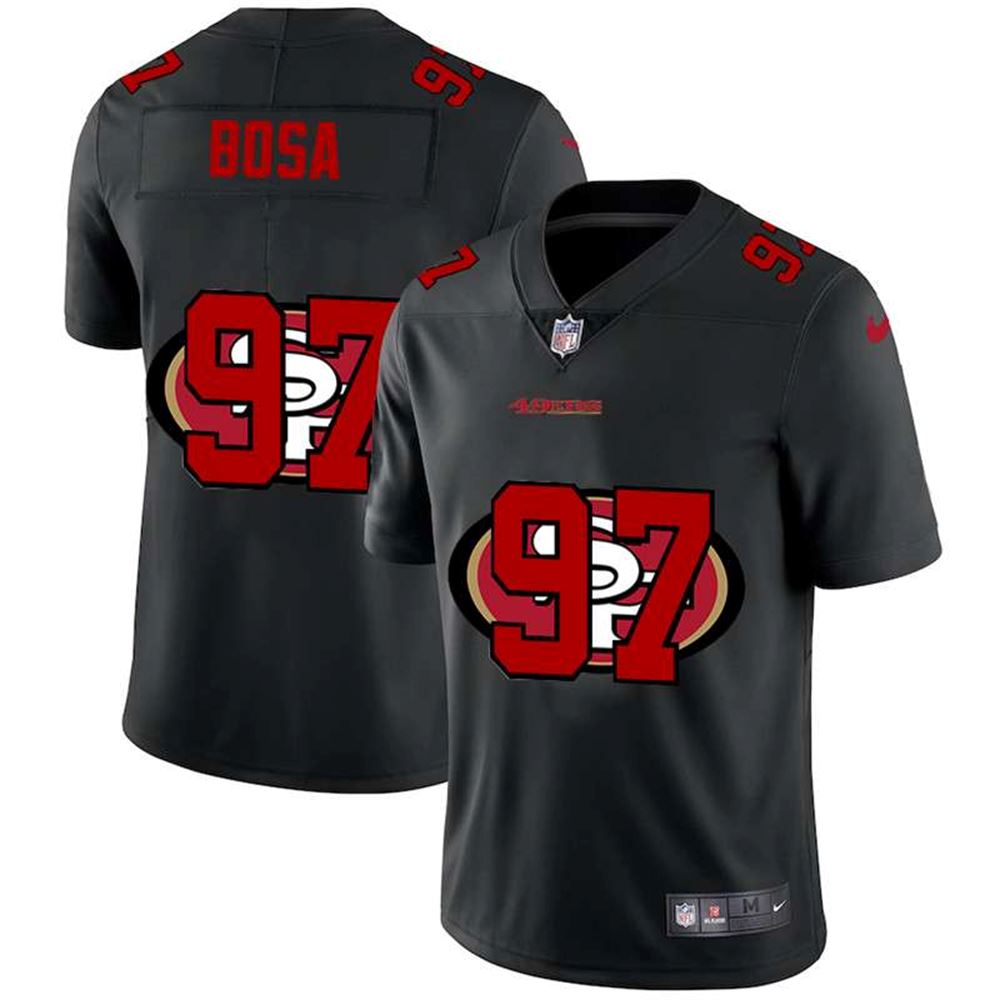 San Francisco 49ers #97 Nick Bosa Black Shadow Logo Limited Stitched NFL Jersey