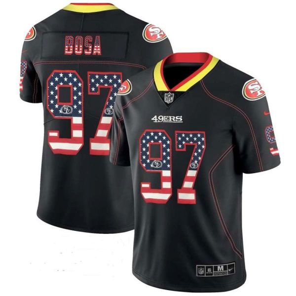 San Francisco 49ers 97 Nick Bosa Black USA Flag Fashion NFL Limited Stitched NFL Jersey